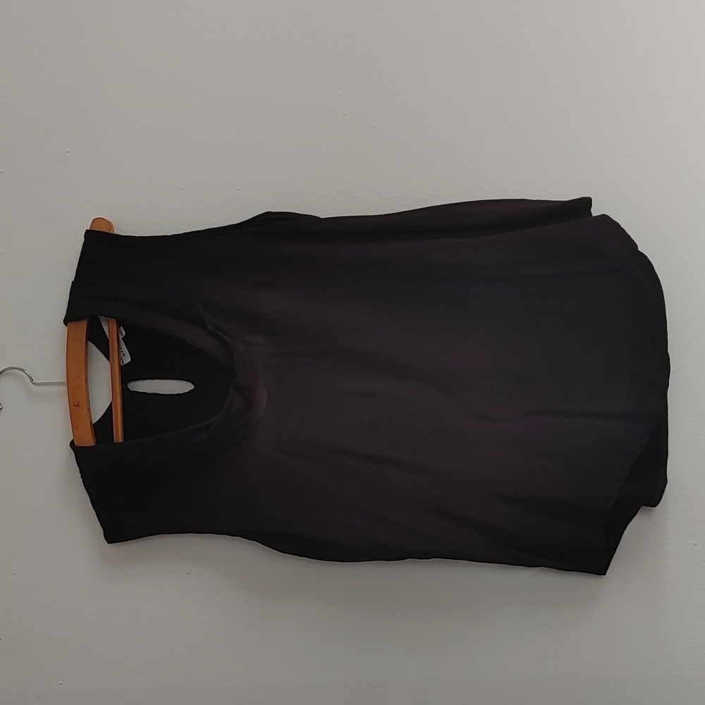 Melissa Nepton Cowl Neck Sleeveless Blouse. Black. Size M